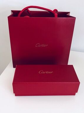 Authentic Cartier Red Shopping Bag and Gift Box